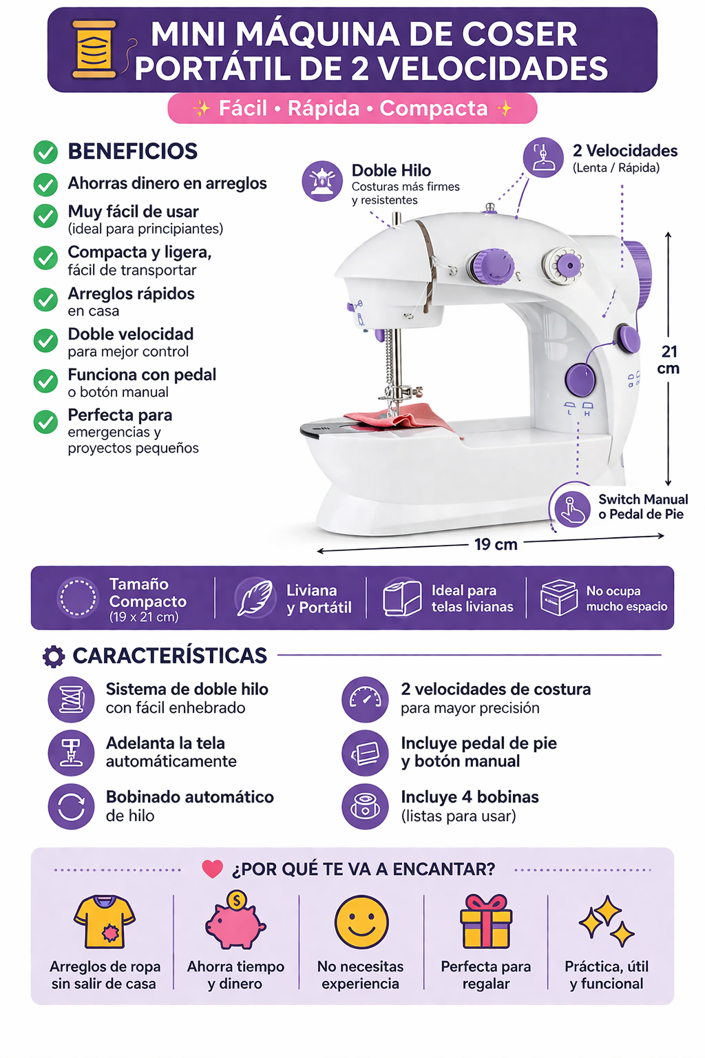 Maquina Pequeña de Coser Portatil - Image 3
